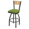 Holland Bar Stool Co 30" Swivel Counter Stool, Bronze Finish, Nat Back, Canter Kiwi Green Seat 83030PWNatMplB009 - alternate 1
